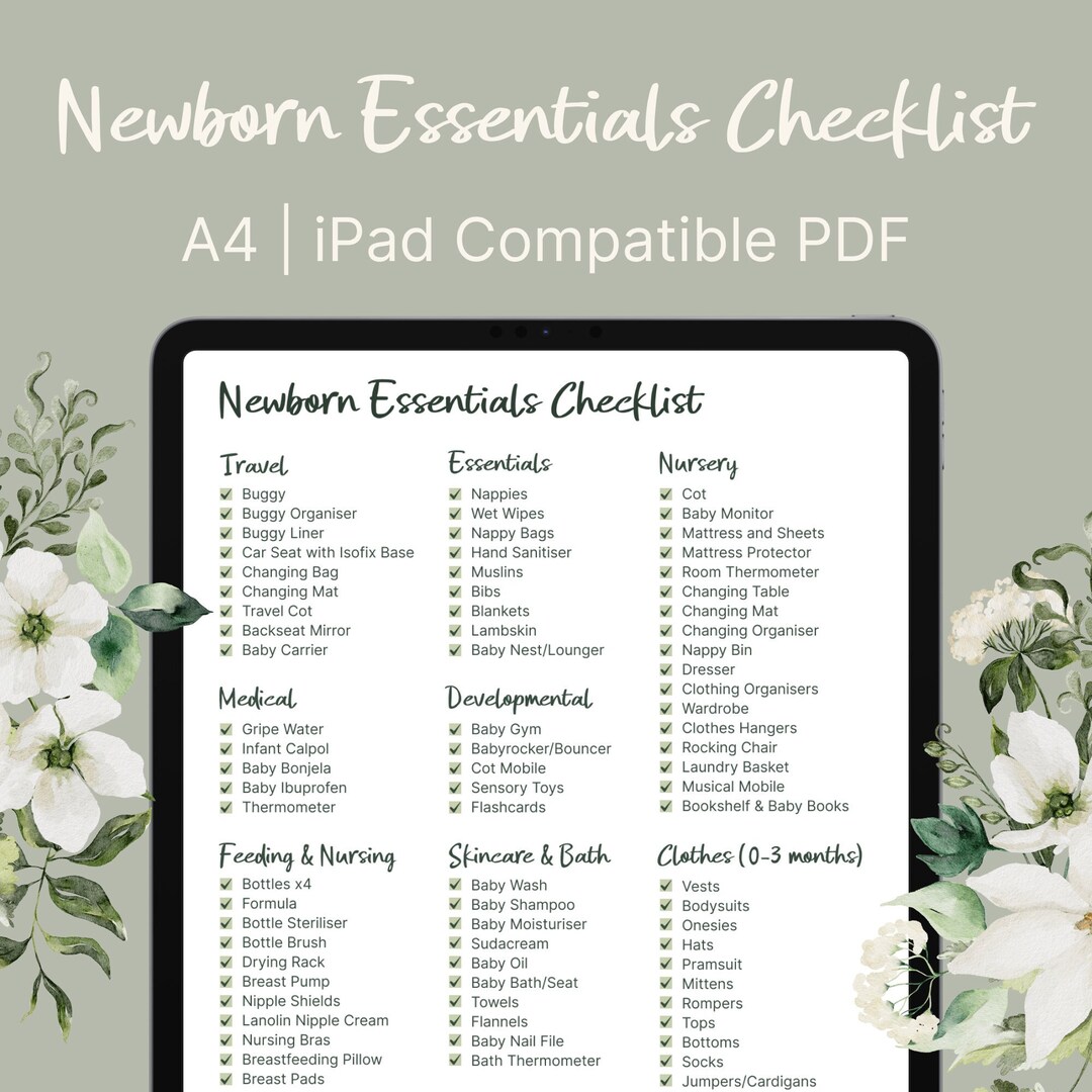 NEWBORN BABY SHOPPING LIST FOR FIRST TIME MOMS + PRINTABLE CHECKLIST -  Nursery Design Studio