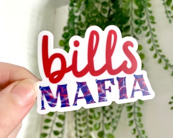 Buffalo Bills Mafia Sticker, Football Sticker, Bills Fans, Marble Sticker, Red, Blue, White, Minimal Sticker, AFC East Champions, Josh Allen