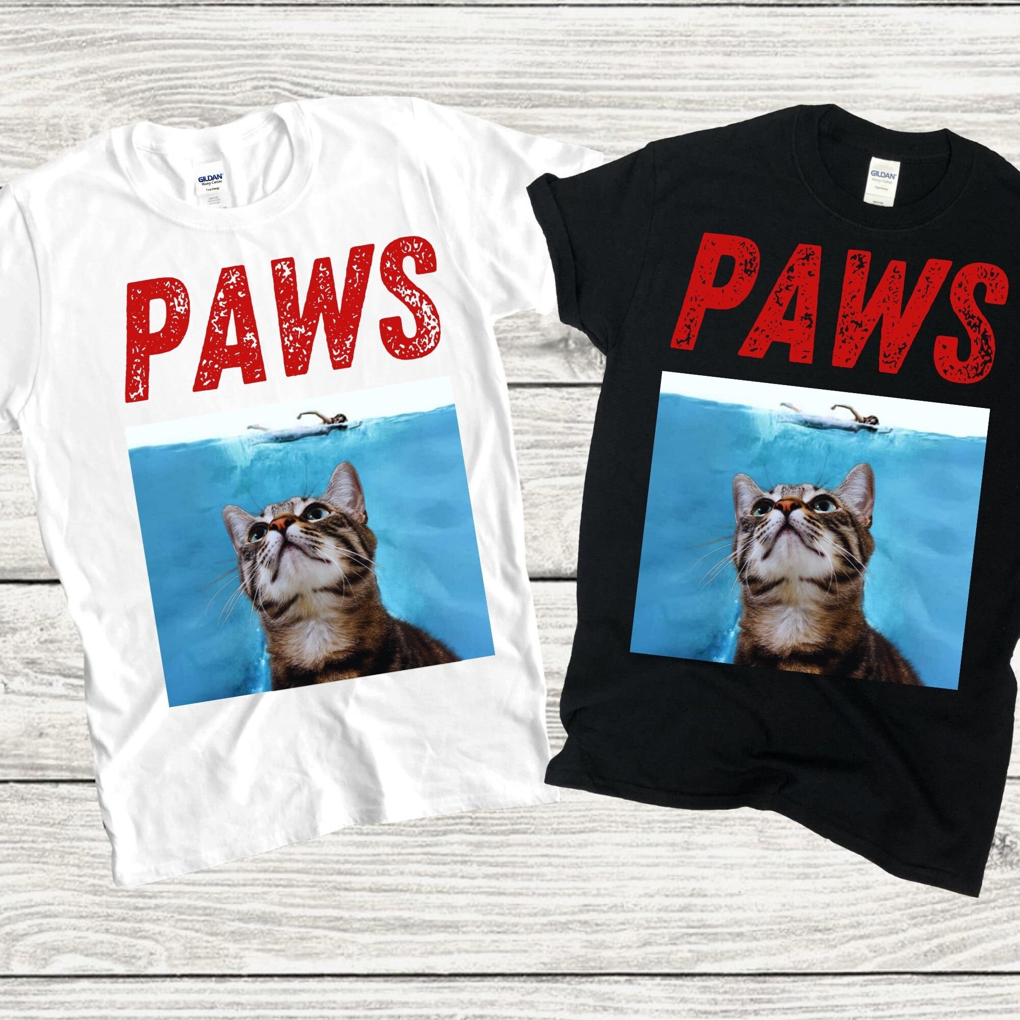 Cat Paws, Jaws Shirt, Jaws Cat Tshirt, Funny Cat Shirt, Jaws Cat Paws
