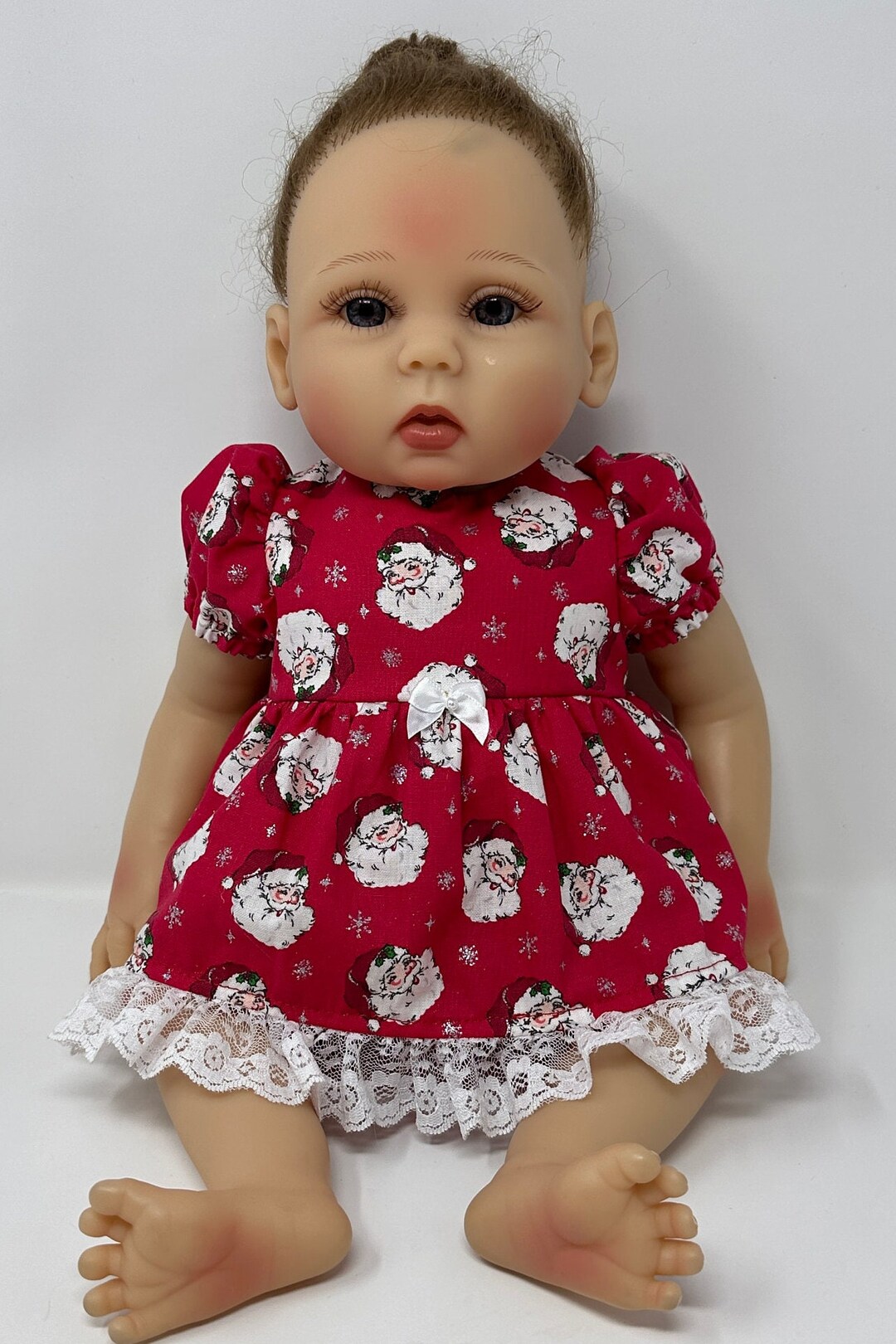 16 18 Inch Baby Doll Christmas Dress & Bloomers SANTA Print Etsy