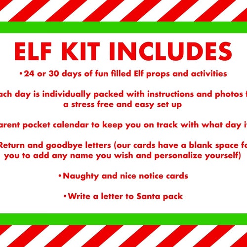 Deluxe Elf Kit, 24 Days Of Christmas, Elf Props, Elf Accessories, Elf Mischief, Prop Pack, Elf Activities, Elf Antics, Christmas shops Activities