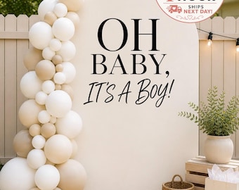 Custom Backdrop Decal | Design As Shown or Add Name | Birthday, Baby Shower, Wedding, Graduation Vinyl Sign Decor