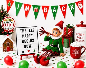 24 Day Elf Kit | Complete Christmas Elf Kit | 24 Days of Elf Magic | Easy 2-Minute Elf Setups | Daily Elf Props & Activities
