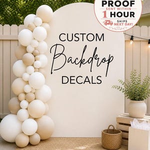 Aangepaste achtergrond vinylsticker – Bordje achtergrond evenement, decor babyshower, achtergrond verjaardagsfeestje, welkomstbord bruiloft, gepersonaliseerde naamsticker