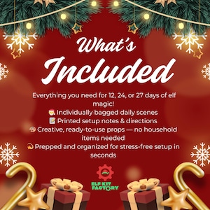 24 Day Elf Kit 2025, Christmas Elf Activities, Pre-Planned Scenes image 4