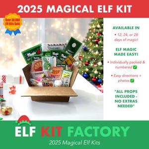 24 day Elf Kit 2025, Best Seller Christmas Elf Activities Kit, Elf Props, Pre-planned Elf Ideas, 24 Days Elf Scenes, Christmas Elves