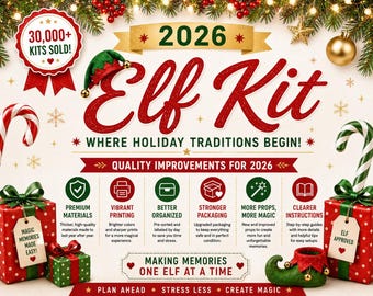 2026 Elf Kit Factory™ | 24 Day Elf Kit PRE ORDER | Ships September 2026 | One-of-a-Kind Elf Ideas | Stress-Free Holiday Magic
