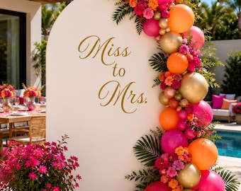 Miss to Mrs Bridal Shower Backdrop Decal | Future Mrs Vinyl Decal | Bridal Shower Sign | Wedding Backdrop Decal | Engagement Party Decor