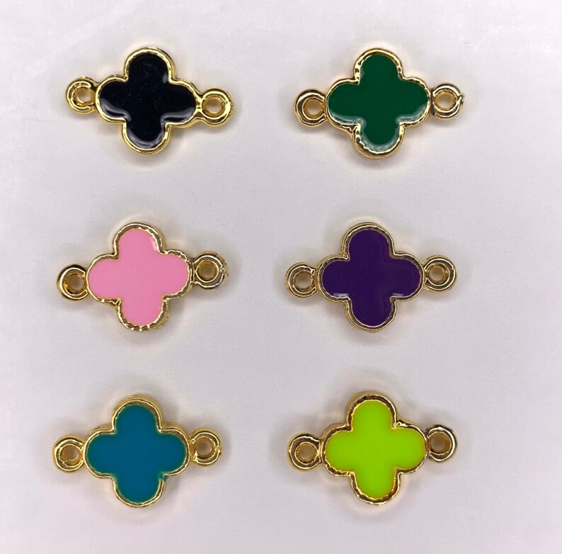 24k gold plated bracelet with clover charm