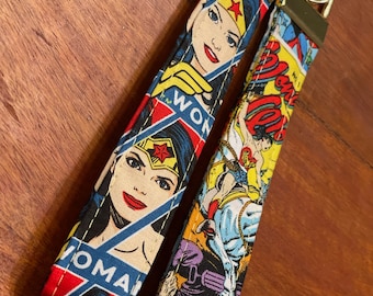 Comic Super Hero Fabric Key Fob Wristlet