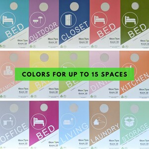 ROOM ID™ Moving System Color Coded Moving Labels and Door Signs Box stickers, moving tags, moving box labels BoxOps Organization image 4