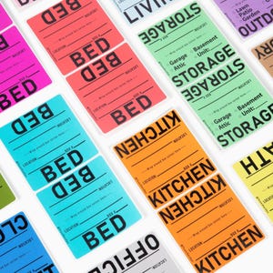 ROOMEEZ Moving Box Labels: Color Coded Room Moving Stickers for Relocation & Storage