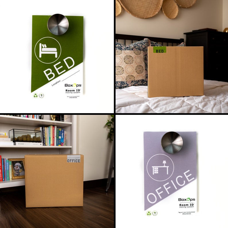 ROOM ID™ Moving System Color Coded Moving Labels and Door Signs Box stickers, moving tags, moving box labels BoxOps Organization image 6