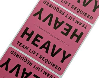 HEAVY - TEAM LIFT Packing Labels: 4x4 Square Wrap-Around Moving & Shipping Labels