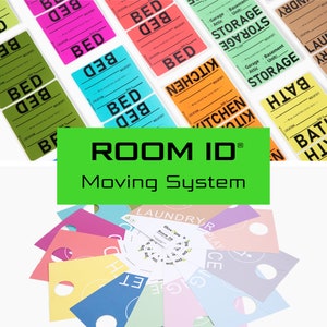 ROOM ID™ Moving System Color Coded Moving Labels and Door Signs Box stickers, moving tags, moving box labels BoxOps Organization image 2