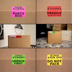 LABEL HERO™ Labeling System Color Coded Moving Box Labels by Room & Category Relocation and Military PCS Organization BoxOps image 7