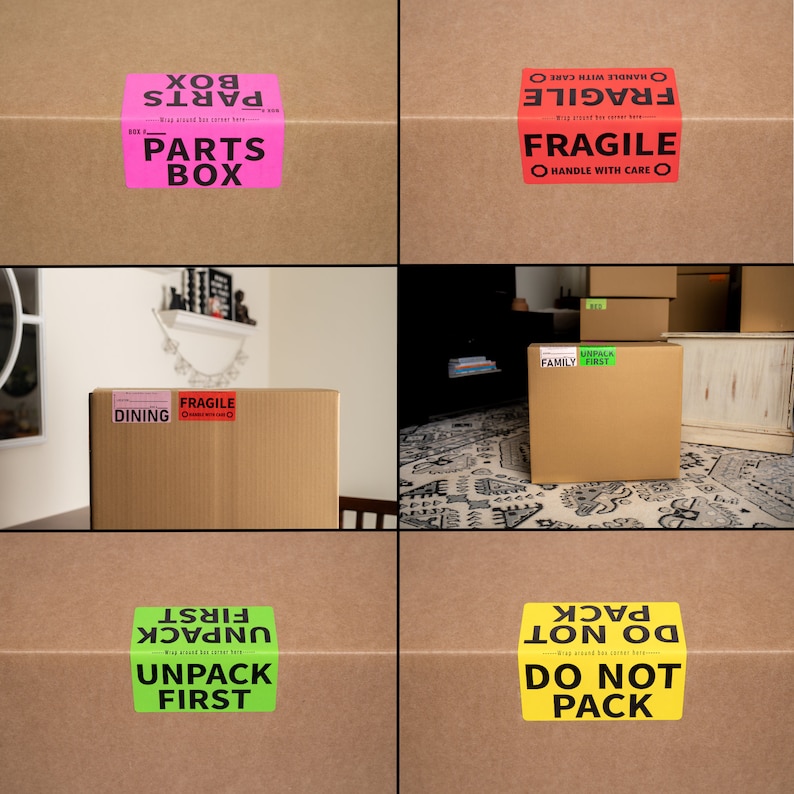 LABEL HERO™ Labeling System Color Coded Moving Box Labels by Room & Category Relocation and Military PCS Organization BoxOps image 7