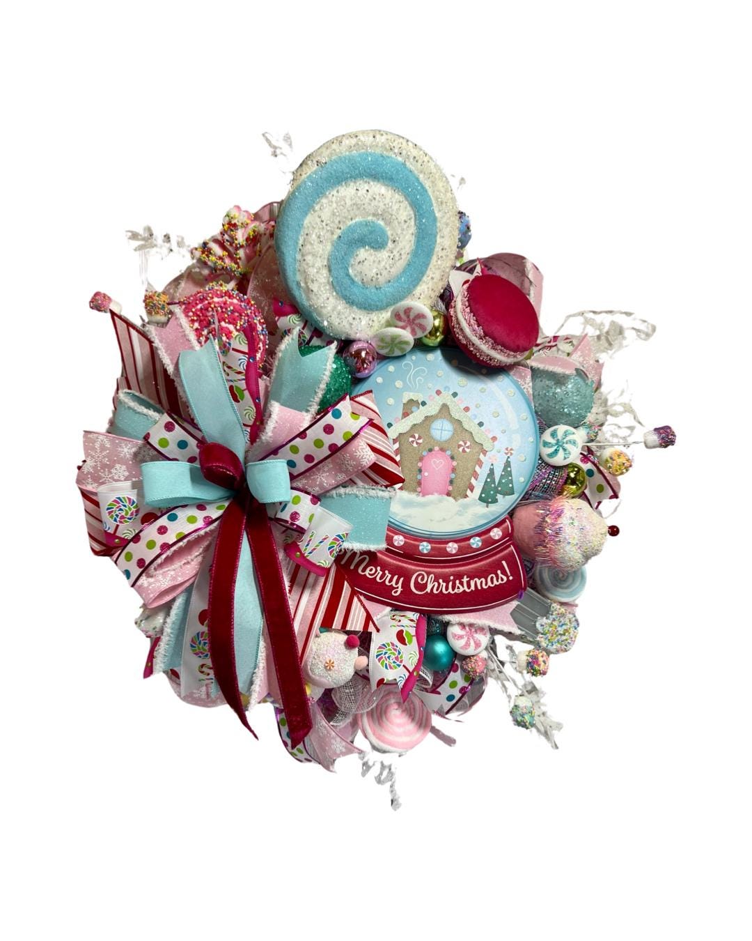 Candyland Christmas Wreath: Whimsical Gingerbread House Front Door ...