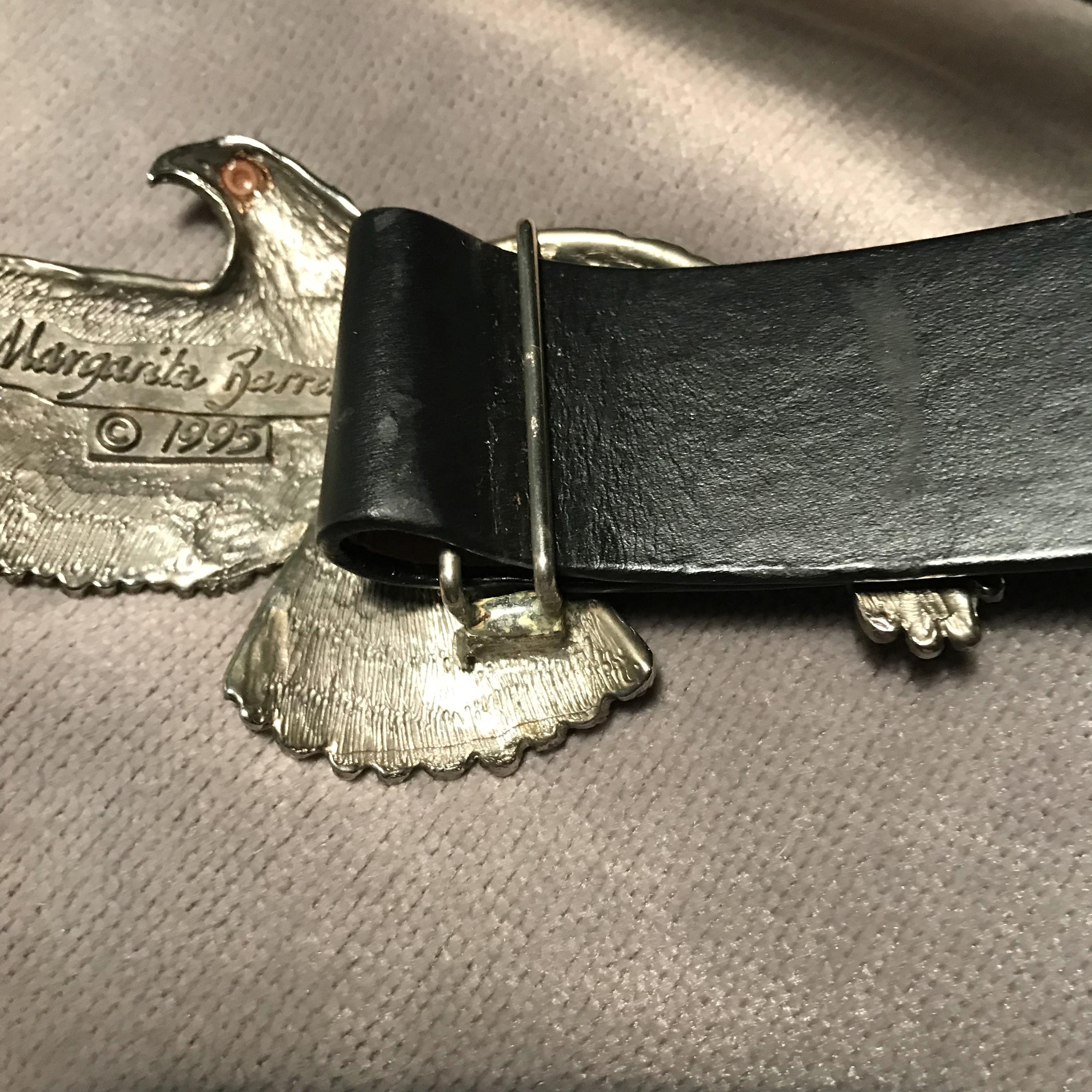 Signed Margarita Barrera Belt / Buckle 1995 Eagle in Flight  display picture 1