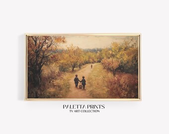 Autumn with Friends Art | Digital Art for Samsung Frame TVs | Cozy Autumn | Thanksgiving Art Decoration | Fall TV Art | Impressionist Art