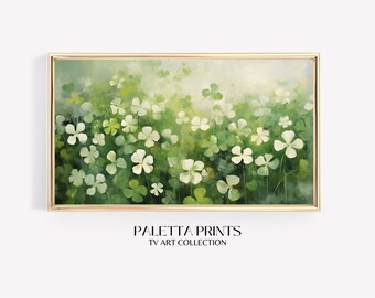 Samsung Frame TV art St patrick's day tv art shamrock vintage art Irish decor st patricks artwork shamrocks decor Ireland palettaprints