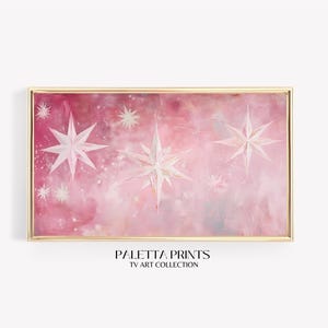 Pink Christmas Snowflake Frame TV Art Aesthetic Holiday TV Art Winter Decor Girly Christmas Digital Artwork for Samsung Frame TV Cute Art