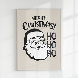 Neutral christmas print | santa claus print | christmas decor | christmas wall art | holiday decor| minimalist |printable wall art