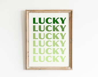 lucky print | st.patricks day decor | st patrick's day printables | st patricks day wall art | printable wall art | trendy wall art