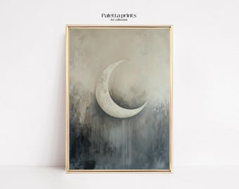 Textured Crescent Moon Abstract Islamic Wall Art Minimalist Lunar Painting Modern Contemporary Middle Eastern Home Decor Ramadan Eid Islam