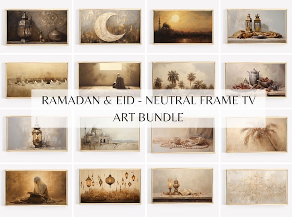 Samsung Frame TV art | neutral ramadan tv art | eid tv art | islamic decor |middle eastern tv art |ramadan decor | palettaprints |set of 40
