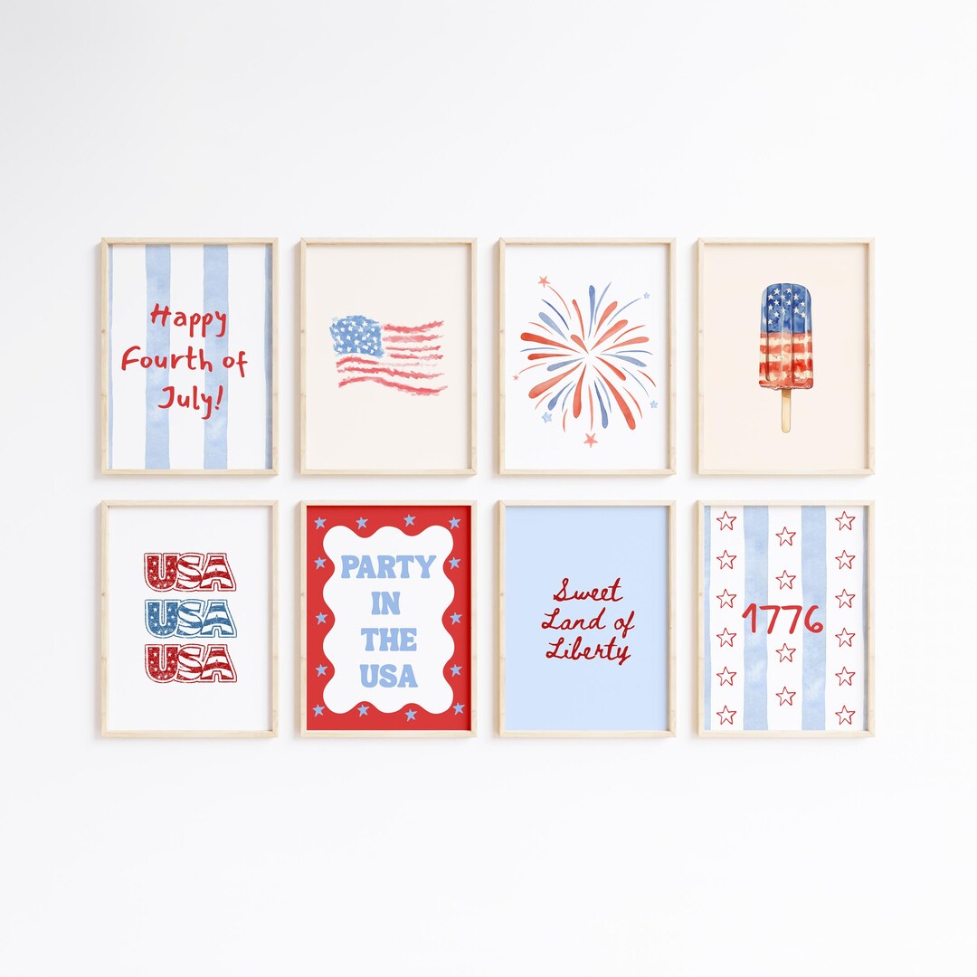 4th of July Wall Art Set of 25+ Prints Americana Patriotic Printable ...