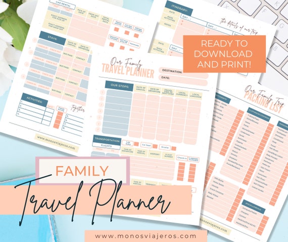 Family Travel Planner Printable Template  Ready to Print