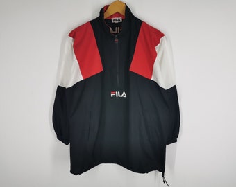 Vintage 90S FILA Embroidered Patch Navy Velvet Grunge Jacket