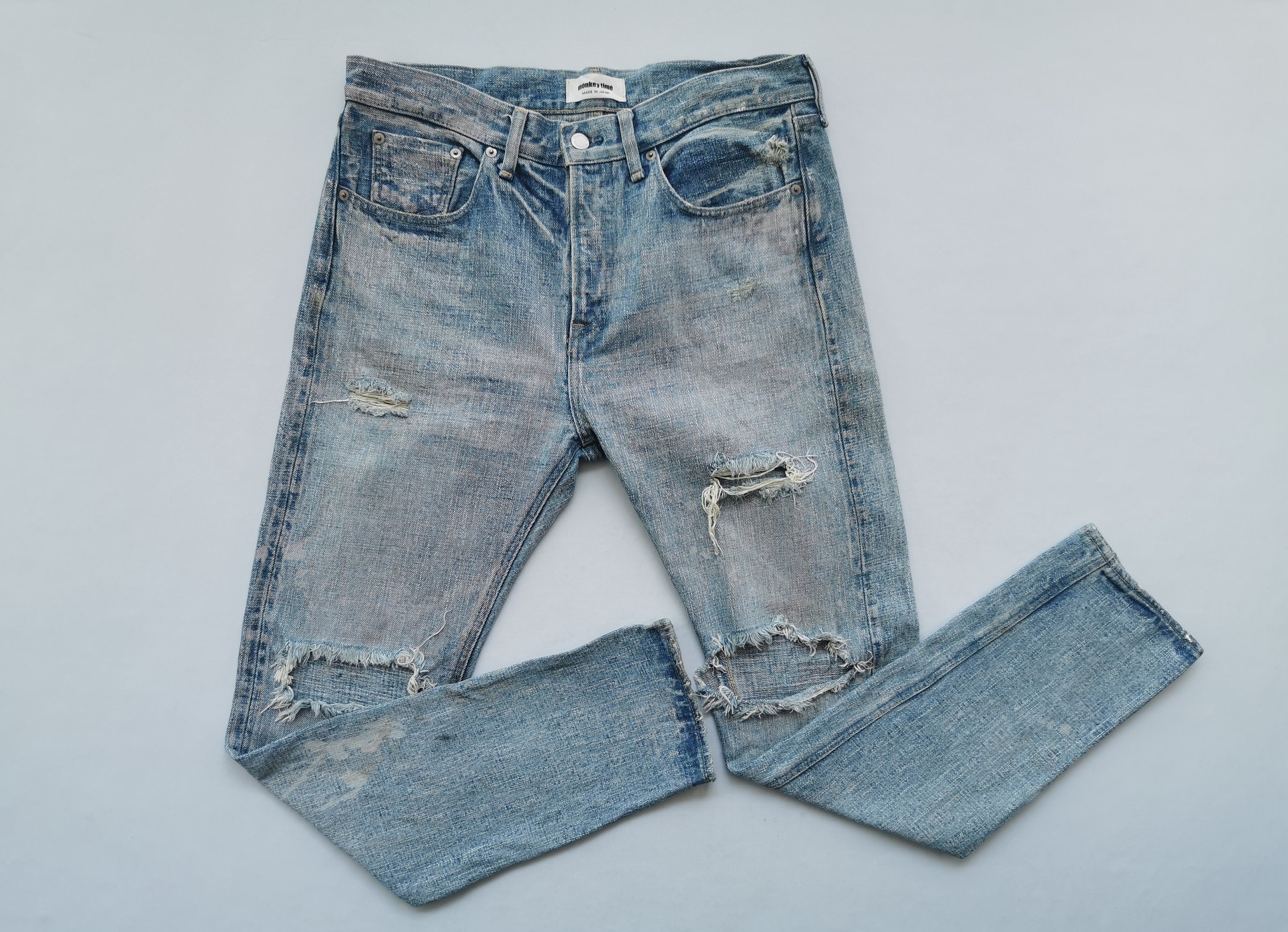Monkey Time Jeans Size XL Distressed Monkey Time Made in Japan - Etsy
