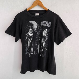 Star Wars Distressed Shirt Vintage 90s Darth Vader Star Wars Made USA T Shirt Size Youth XL