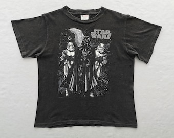 Distressed Vintage 90s Darth Vader Star Wars Made USA T Shirt Size Youth XL