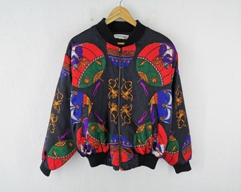 Glatt Fashion Chaqueta Vintage Glatt Fashion Hawaii Regal Print Bomber Chaqueta L