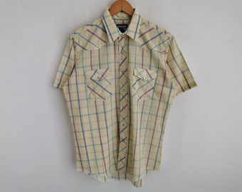 Camisa Wrangler vintage de los años 90, camisa con botones Wrangler, talla XL