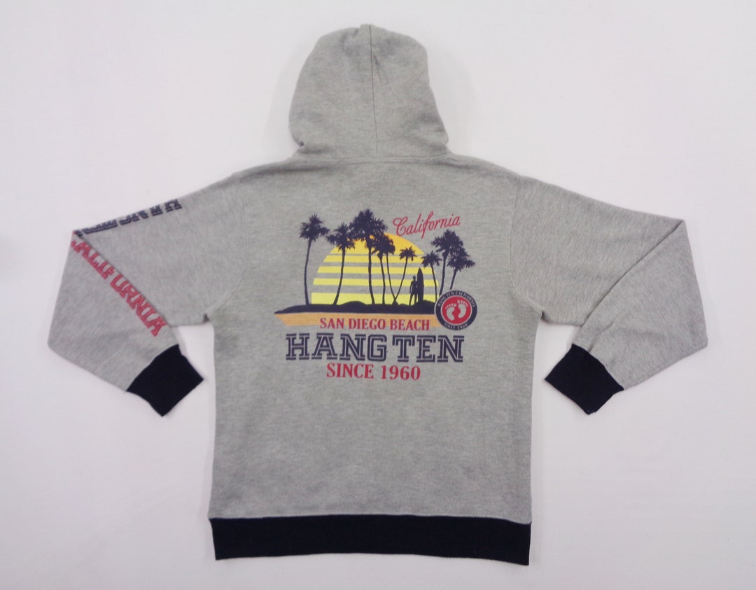 Hang Ten Hoodie Hang Ten California Pullover Hoodie Sweatshirt Size M Etsy UK
