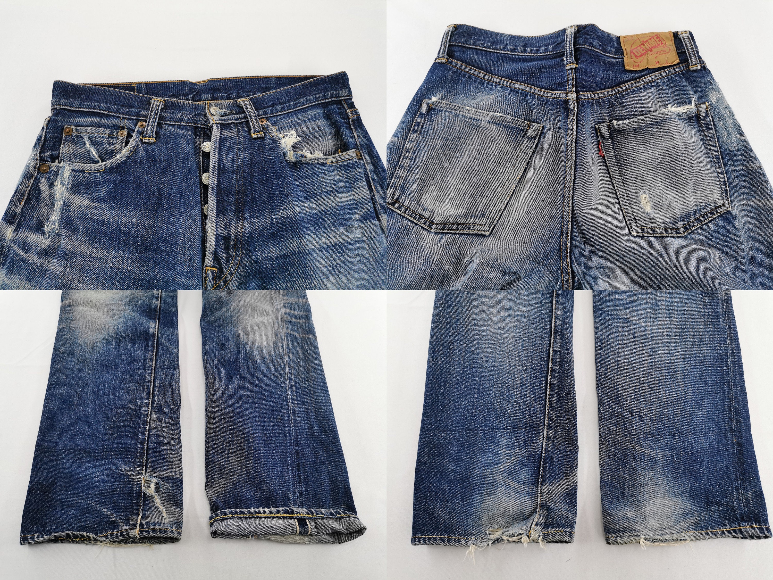 Denime Jeans Vintage Distressed Denime Made in Japan