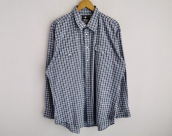 Camisa Ruddock Vintage anos 90, da Ruddock Mfg Company, modelo Western com botões, fabricada nos EUA, tamanho G.