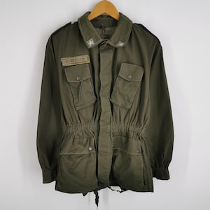 90s Military Jacket Olive Green Army Commando Cargo Field