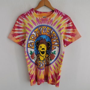 Grateful Dead Shirt Vintage 90s Grateful Dead Band Tie Dye T Shirt Made In USA Size S