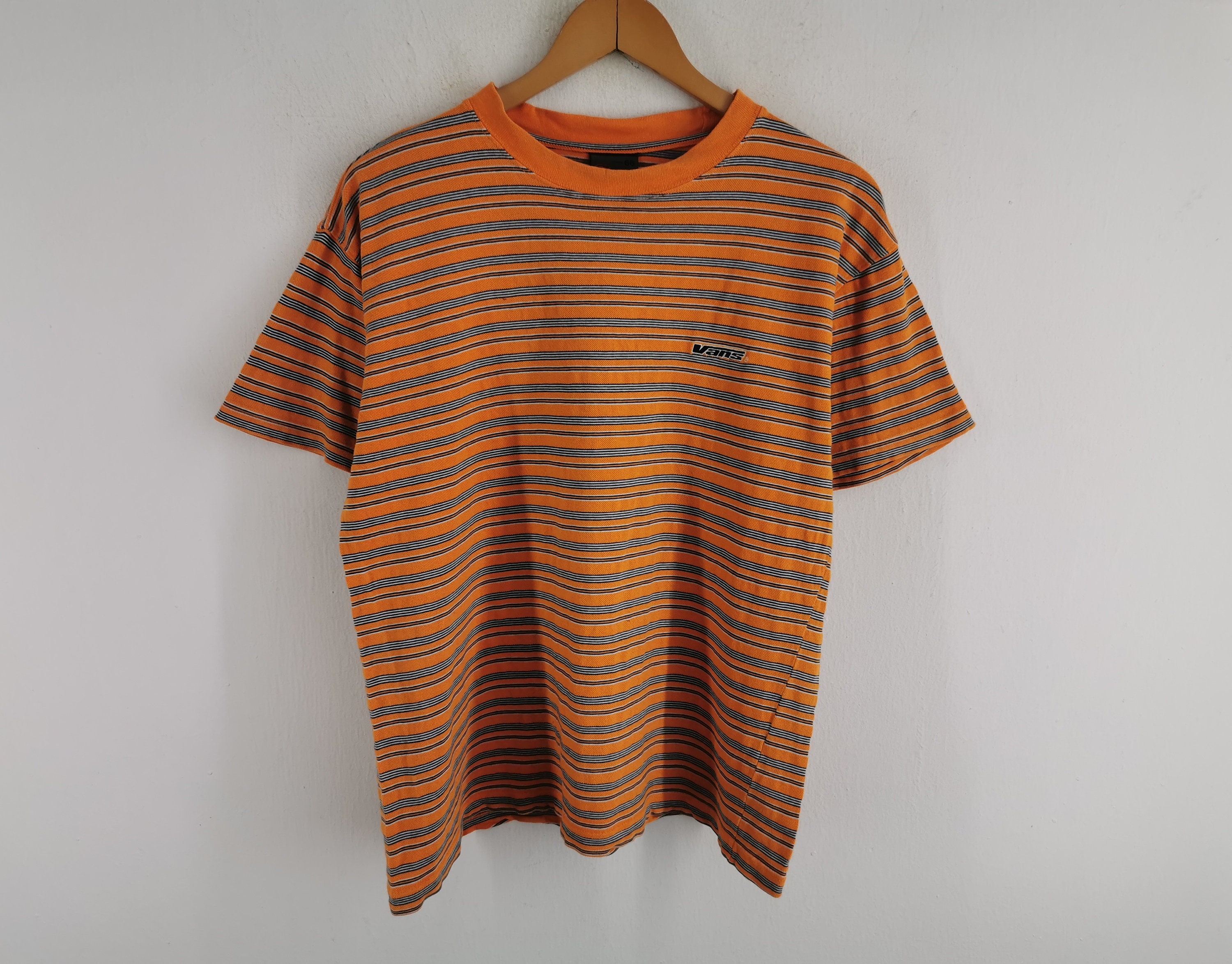 Vans Shirt Vintage 90s Vans Striped T Shirt Size L - Etsy