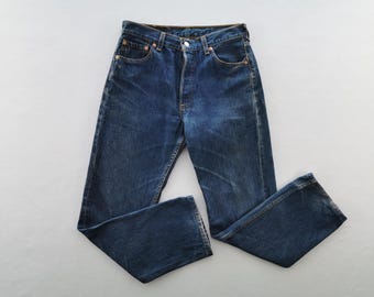 Size 30 Vintage Distressed Levis 569 Jeans W30 L30 Medium Wash 
