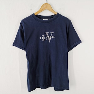 Las Vegas Shirt Vintage 90s Las Vegas Embroidery Logo T Shirt Size M