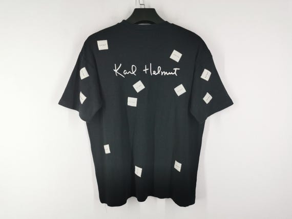 Karl Helmut / ドット切替シャツ  紺Ｘ白 O-24-04-30-1090-EL-BL-SA-ZT401 Karl Helmut Shirt Karl Helmut Patch T Shirt Made in Japan