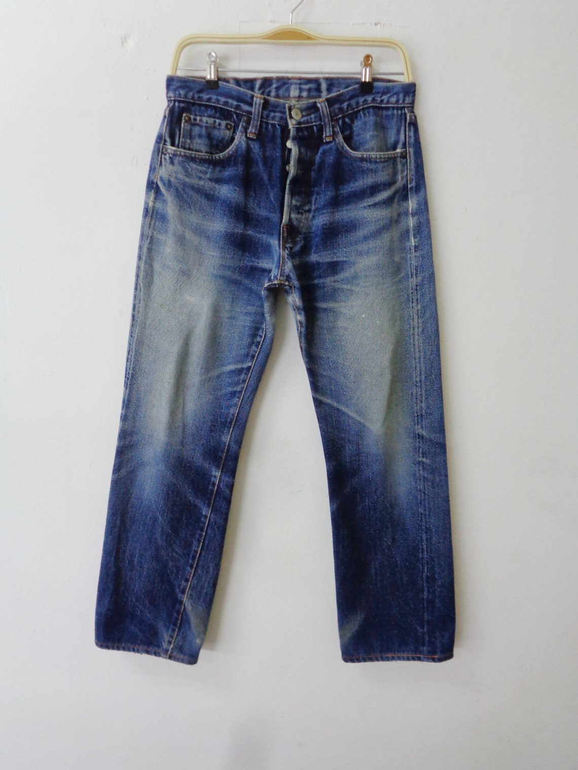 Denime Jeans Vintage 90s Distressed Denime Made In Japan | Etsy