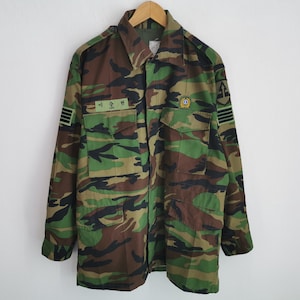 1990's, Y2K, Vintage Army Fatigue, Camouflage Jacket, Grunge