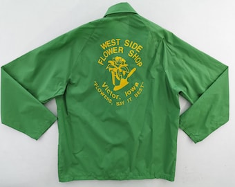 Windjammer Jacket Vintage Windjammer West Side Flower Shop Windbreaker Jacket Made In USA Size L